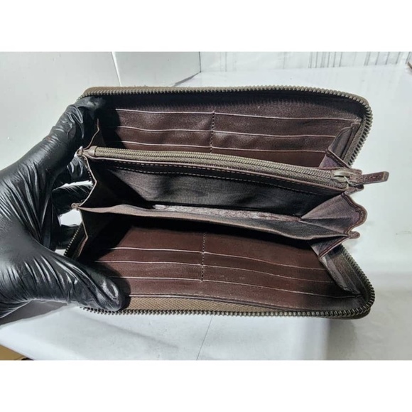 Authentic Gucci Signature Continental Zip Around Leather Wallet Chocolate Brown - Picture 13 of 13